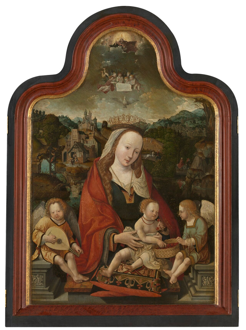Vierge à l'Enfant avec des anges - Jacob Cornelisz van Oostsanen
