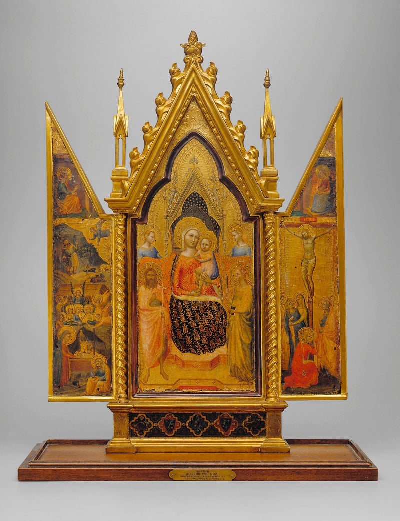 Vierge à l'Enfant avec des saints, Crucifixion et Nativité - Allegretto Nuzi