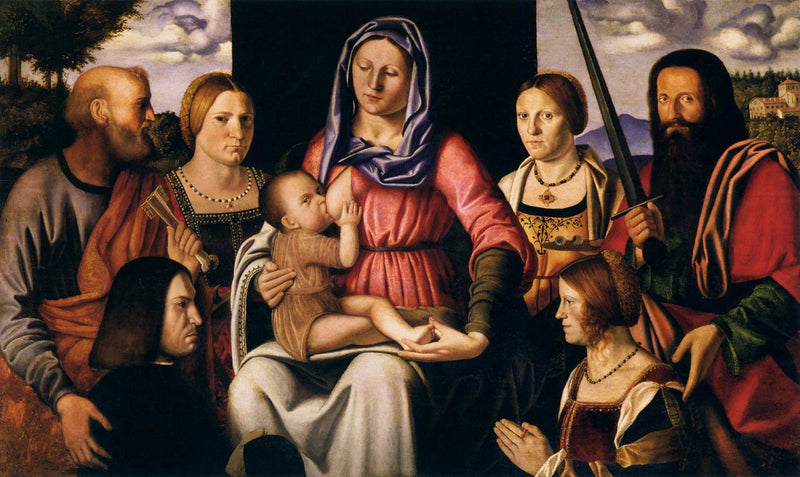 Vierge à l'Enfant avec des saints et des donateurs - Bernardino Luini