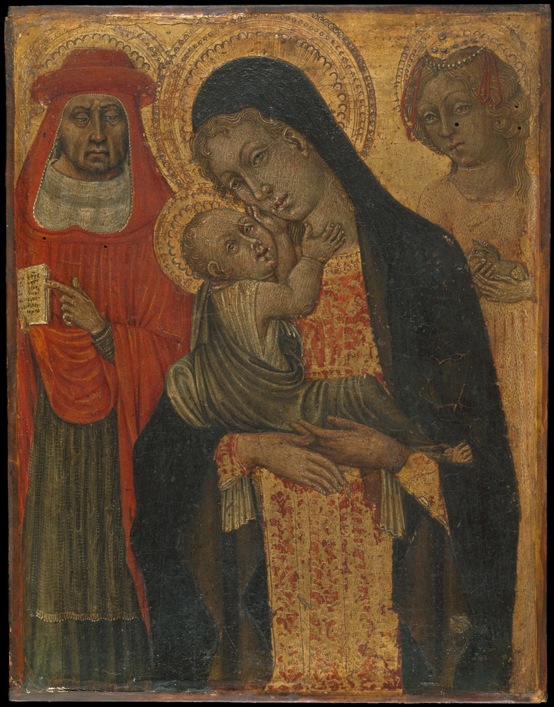 Vierge à l'Enfant avec les saints Jérôme et Agnès - Giovanni di Paolo