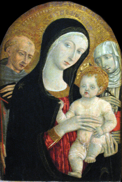Vierge à l’Enfant avec saint François et sainte Catherine de Sienne - Matteo di Giovanni - Alpha Reproduction