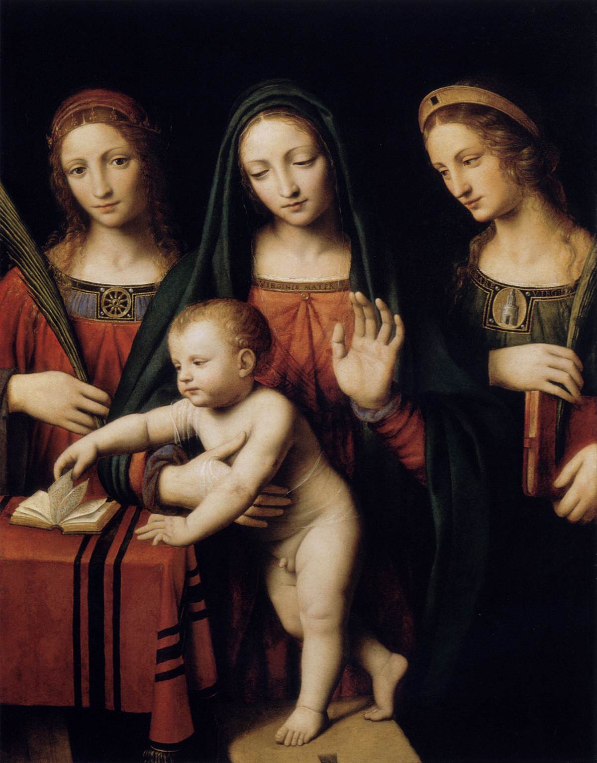 Vierge à l'Enfant avec sainte Catherine d'Alexandrie et sainte Barbe - Bernardino Luini