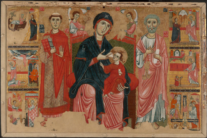Vierge à l'Enfant en majesté avec saint Léonard et saint Pierre et scènes de la vie de saint Pierre - Master of the Magdalen