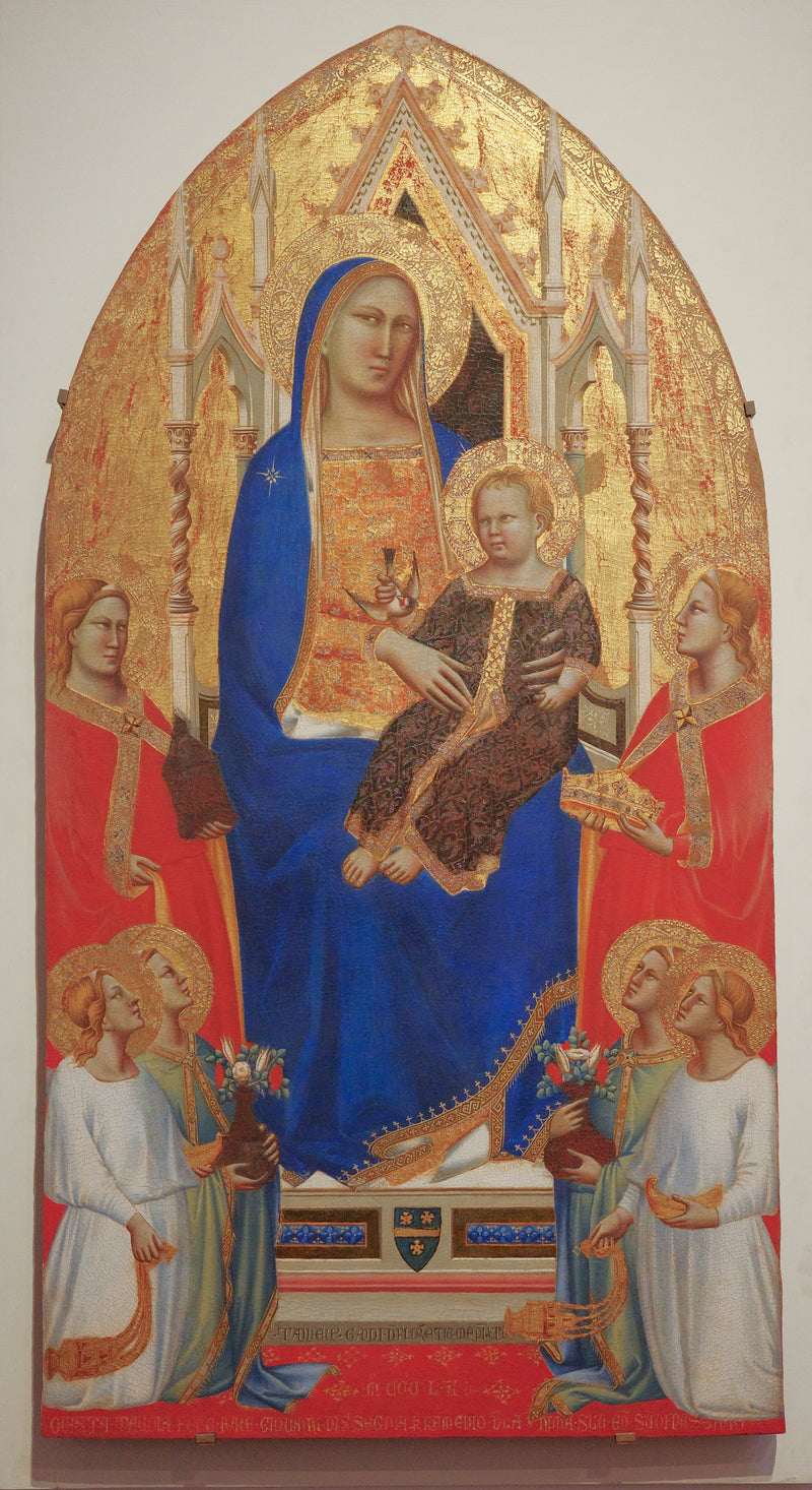 Vierge à l'Enfant en majesté entre des anges et des saintes - Taddeo Gaddi