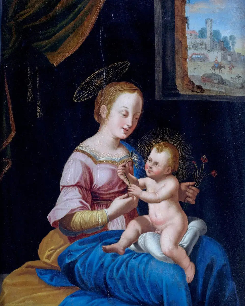 Reproduction du tableau « Vierge à l'Enfant - Raphaël Sanzio » par Alpha Reproduction en peinture à l’huile
