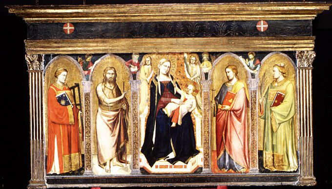 Vierge à l'Enfant trônant avec des saints - Taddeo Gaddi