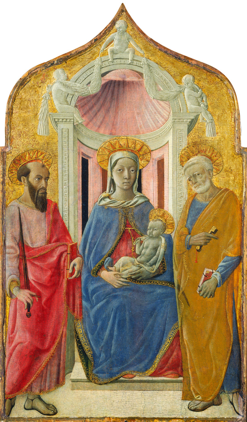 Vierge à l'Enfant trônant avec saint Pierre et saint Paul - Domenico di Bartolo
