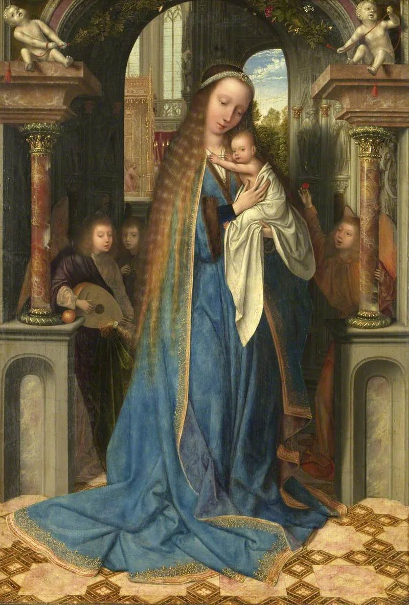 Vierge avec l'enfant et les anges - Quentin Metsys