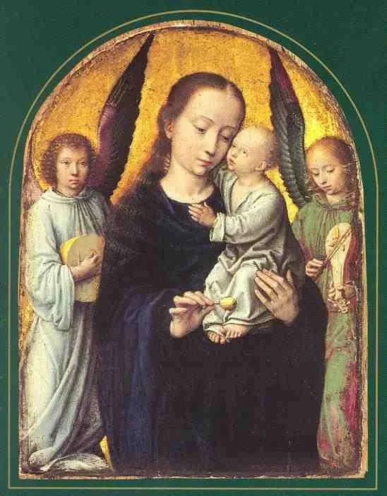 Vierge et Enfant avec deux anges musiciens - Gérard David