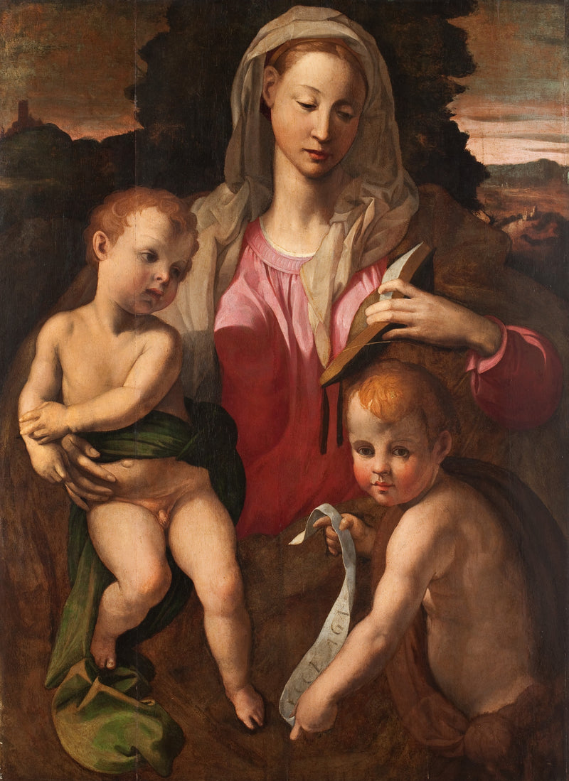 Vierge et l'Enfant avec saint Jean-Baptiste. - Bronzino
