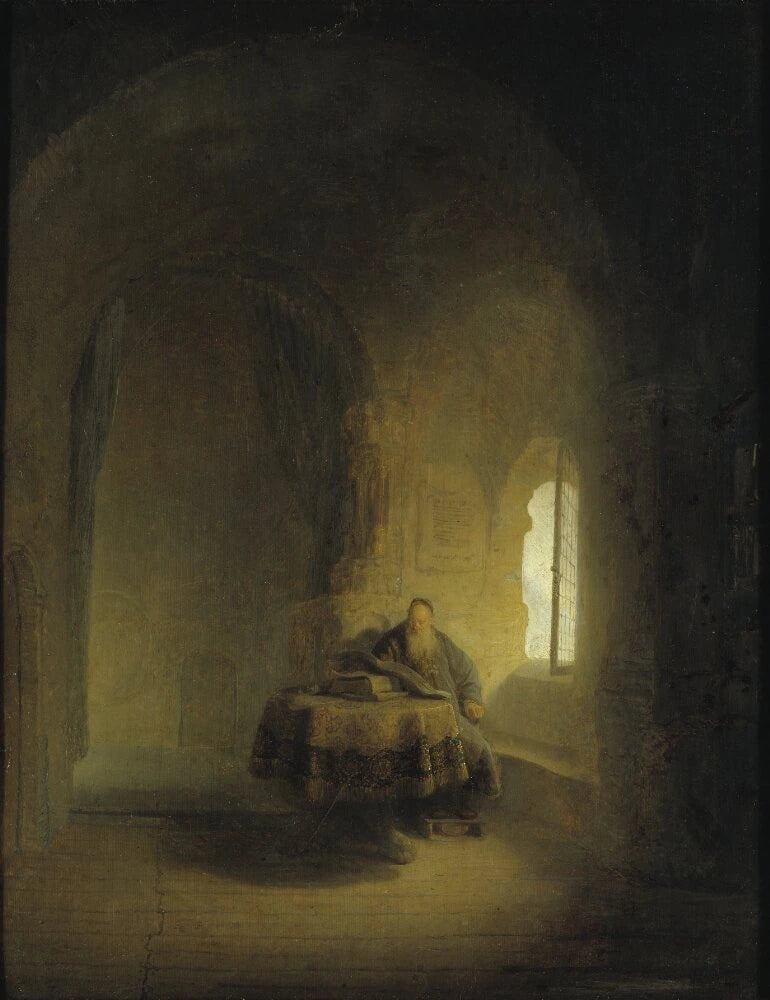 Vieux savant dans une chambre voûtée – attribution discutée, 1631