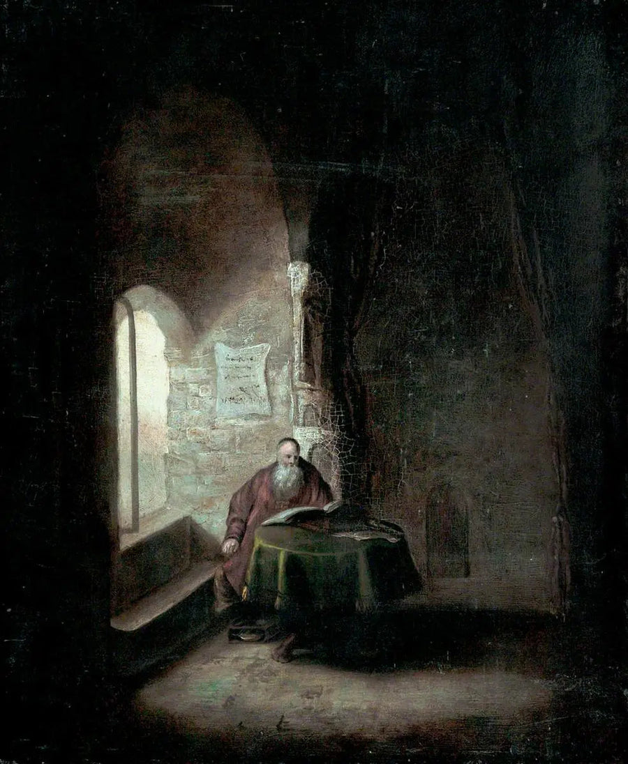 Vieux savant dans une chambre voûtée - Rembrandt