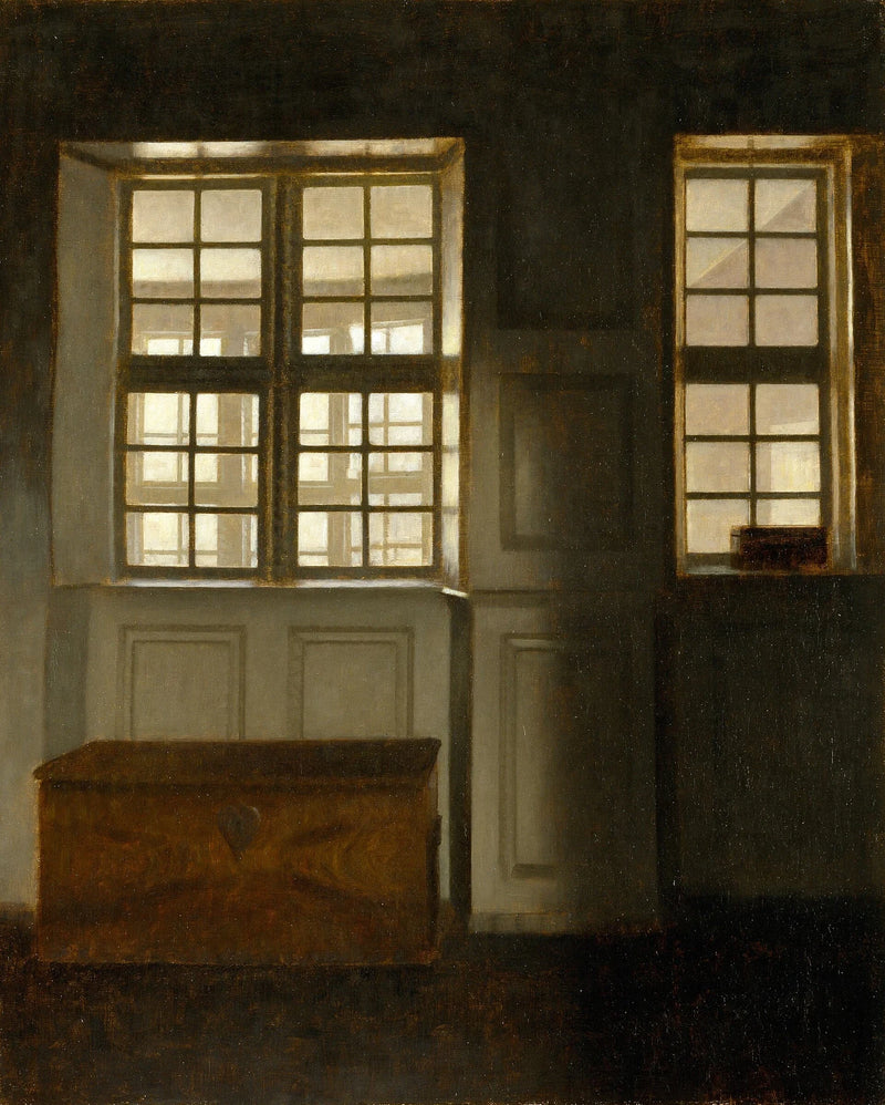 Intérieur avec vue sur la galerie - Vilhelm Hammershøi