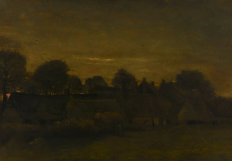 Village agricole au crépuscule - Vincent van Gogh