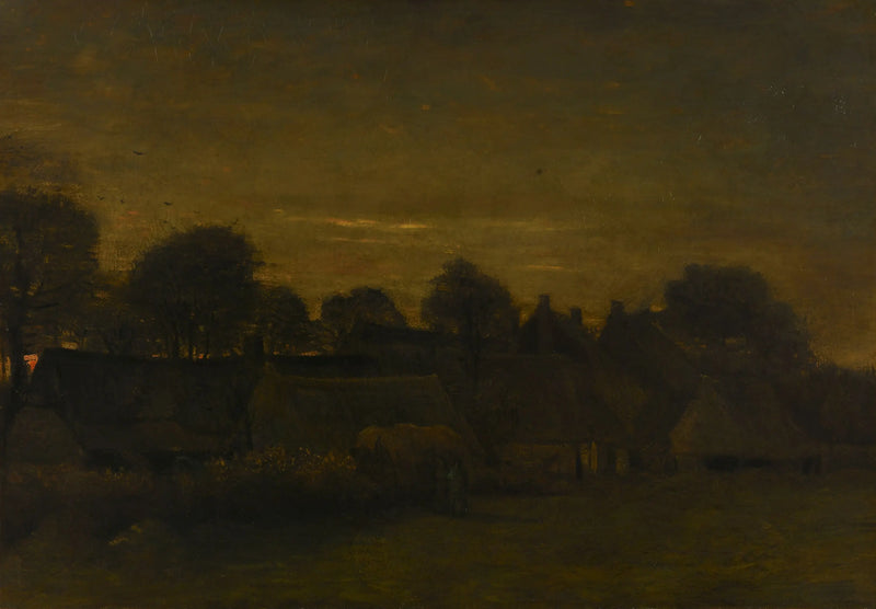 Village agricole au crépuscule - Vincent van Gogh