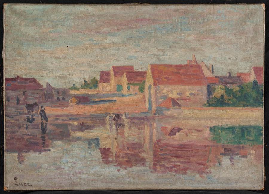 Village au bord d'une rivière - Maximilien Luce