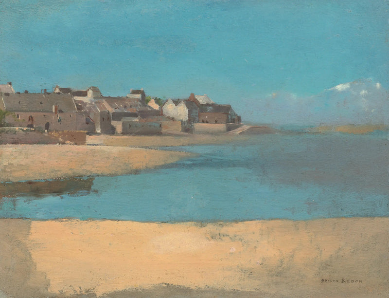 Village au bord de mer en Bretagne - Odilon Redon