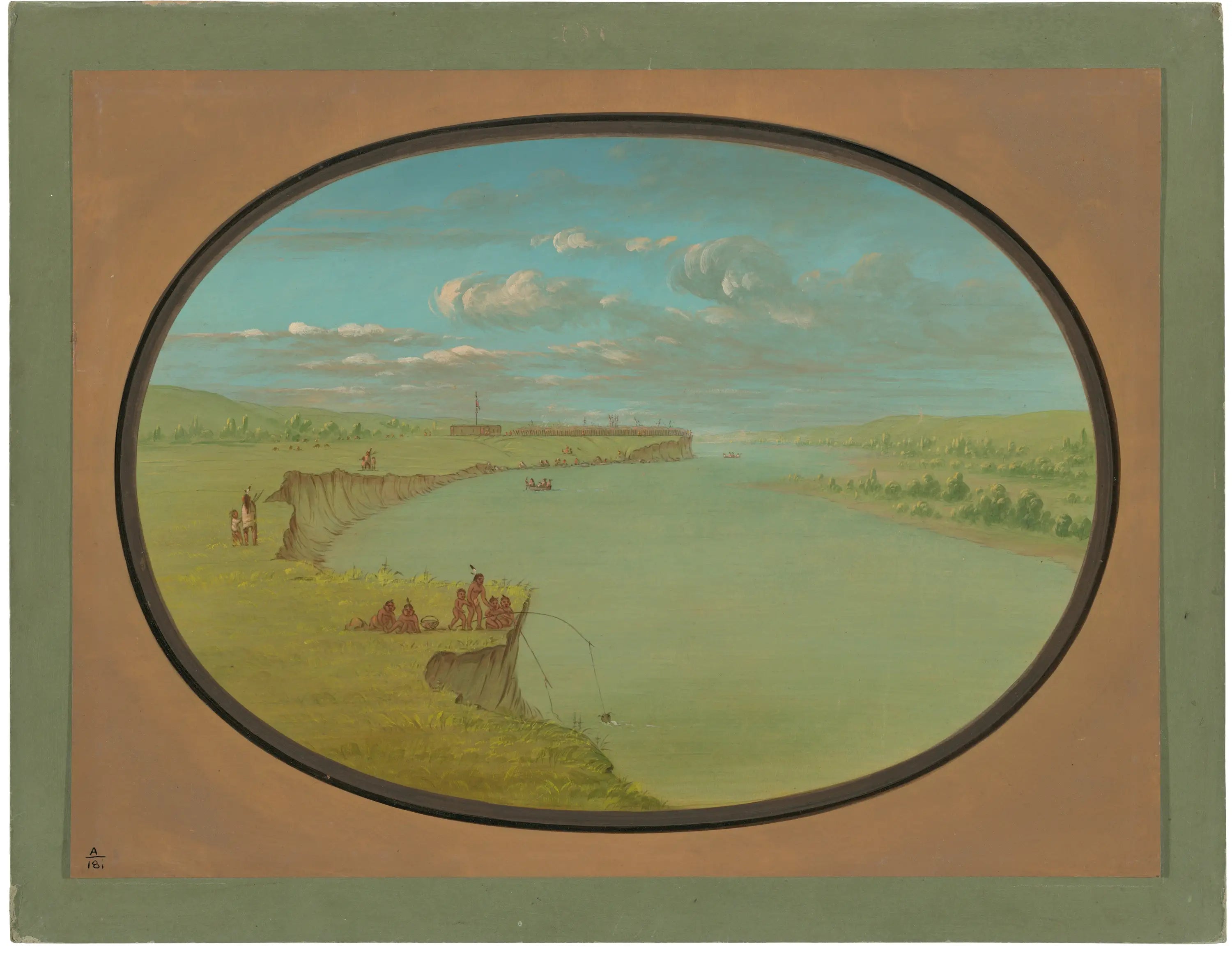 Village Mandan - Une vue lointaine - George Catlin - Alpha Reproduction