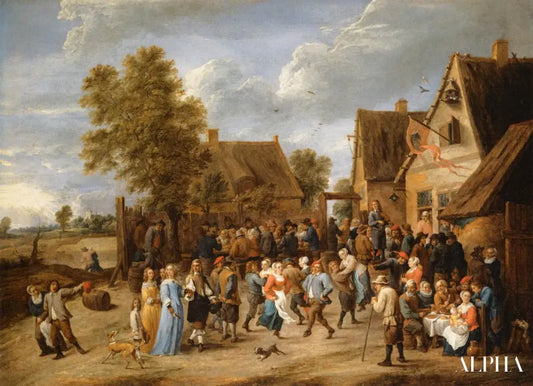 Village Revel avec un couple d'aristocrates - David The Younger Teniers - Reproductions de tableaux et peintures haut de gamme