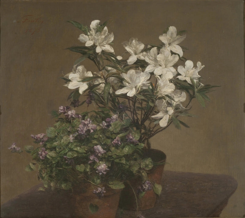 Violettes et azalées (Violetas y azaleas) - Henri Fantin-Latour