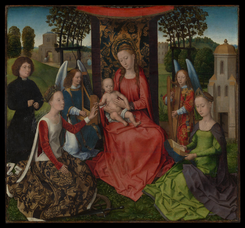 Virgin and Child with Saints Catherine of Alexandria and Barbara - Hans Memling