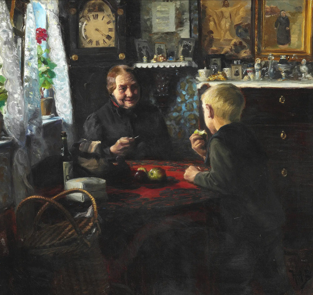 Visite à grand-mère - H. A. Brendekilde - Alpha Reproduction
