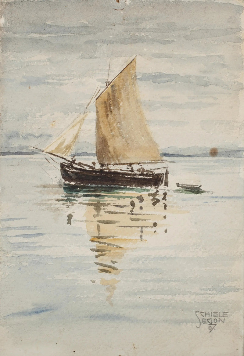 Voilier avec reflets - Egon Schiele