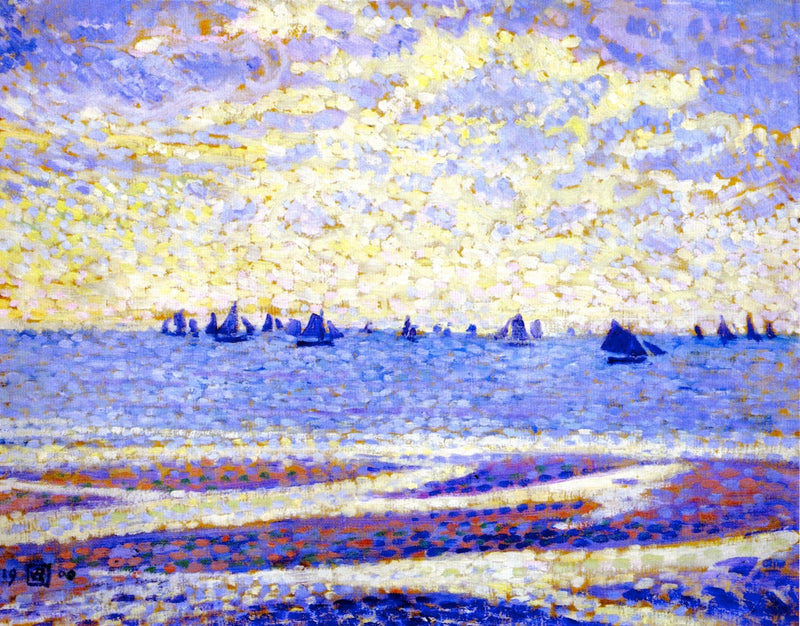 Voiliers sur la mer - Théo van Rysselberghe
