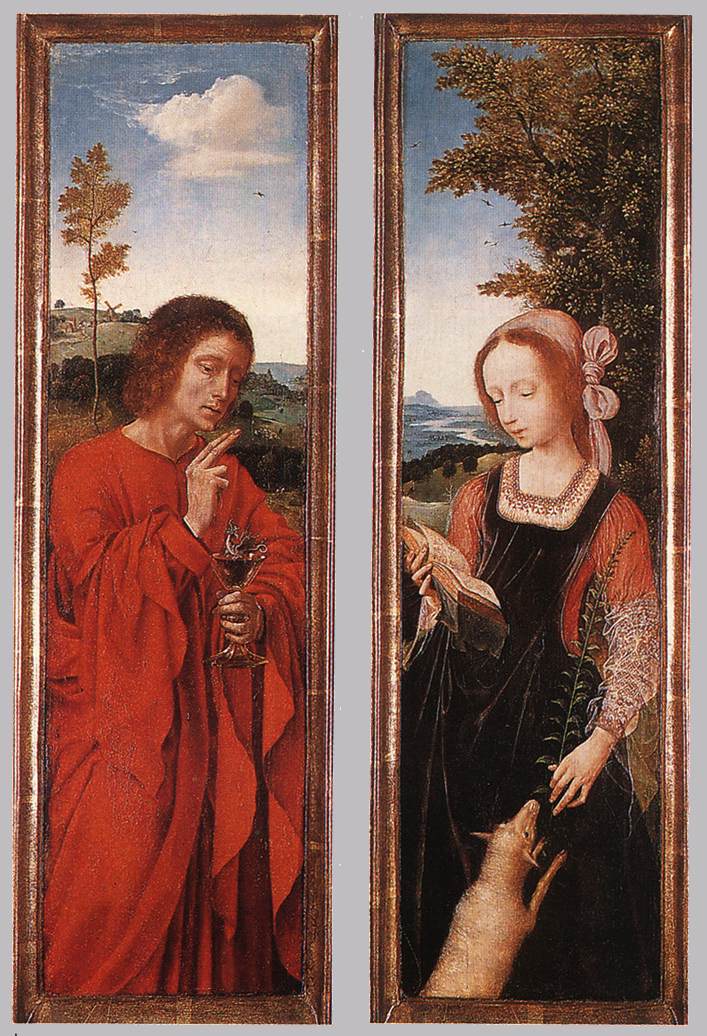 Volet d'un triptyque. Saint Jean I'Évangéliste et Sainte - Quentin Metsys