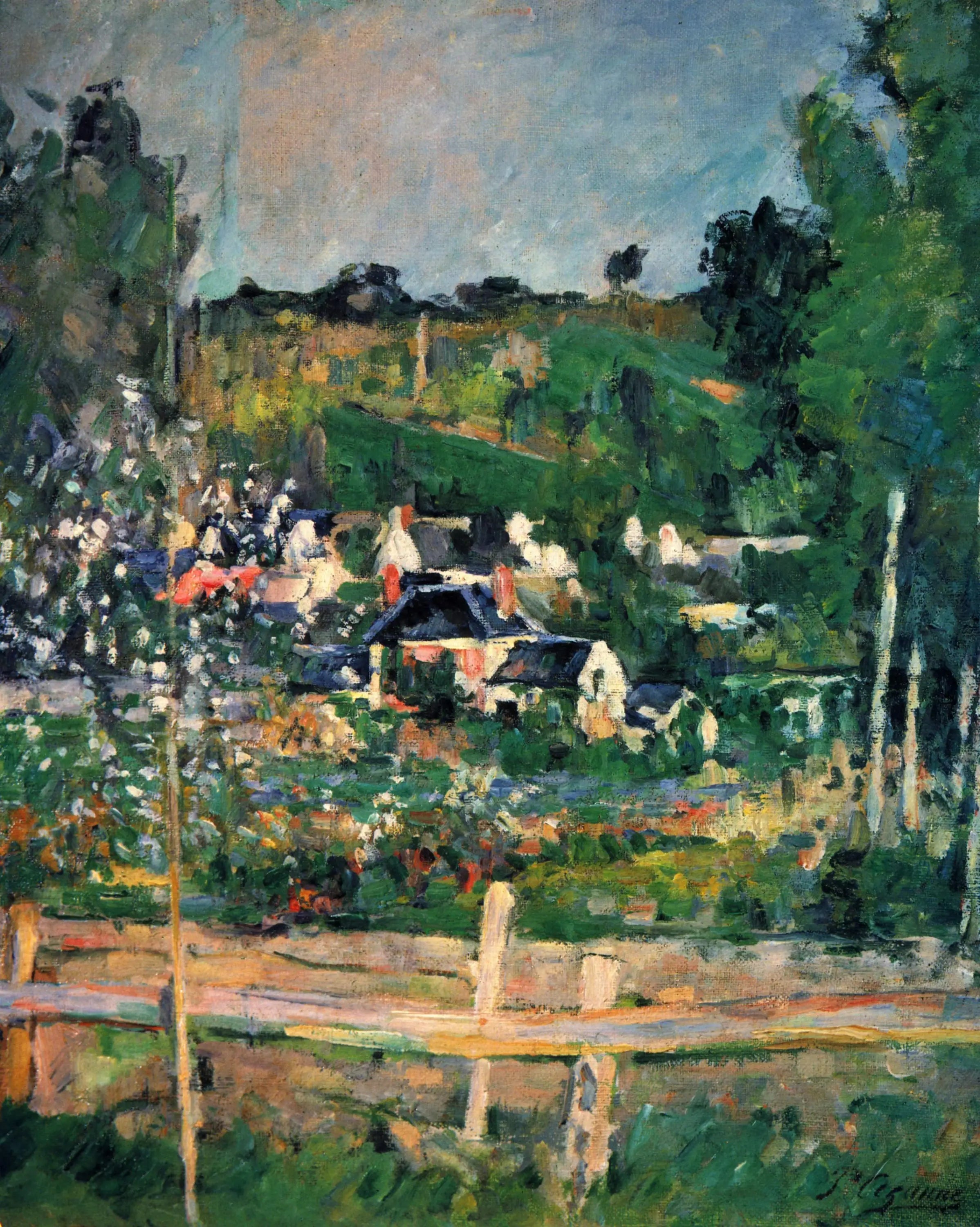 Vue d'Auvers-sur-Oise – La Barrière - Paul Cézanne image 1 copie peinte à la main à l’huile