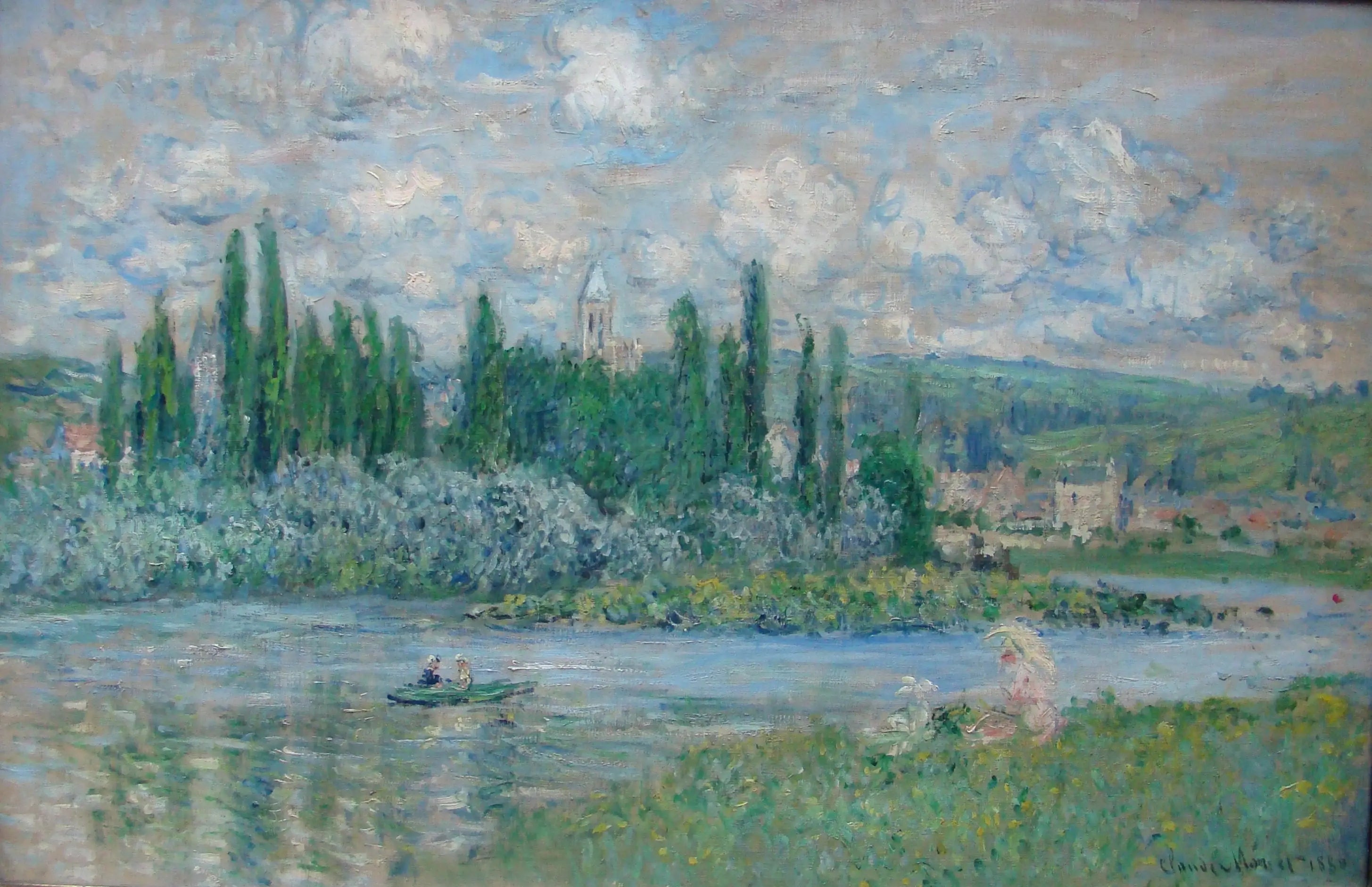 Vue de Vétheuil - Claude Monet image 1 copie de tableau peinte à la main