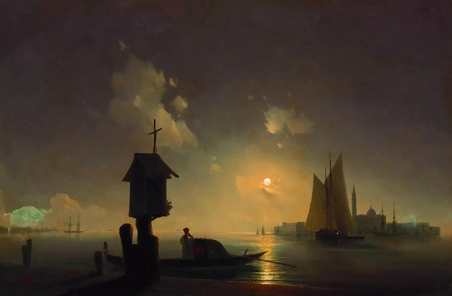 Vue sur la mer depuis la chapelle sur le rivage - Ivan Aïvazovski