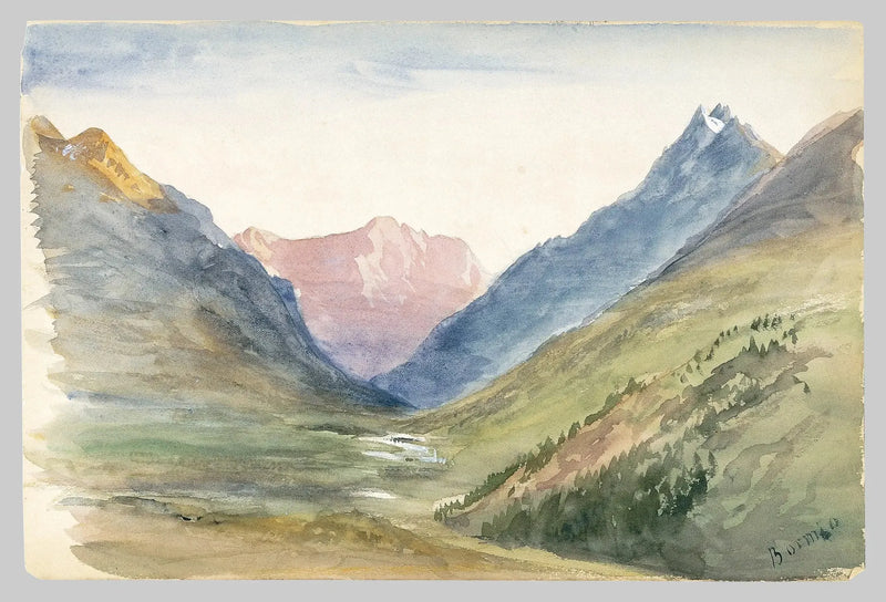 Vue sur la montagne à Bormio (carnet de croquis de Suisse 1869) - John Singer Sargent