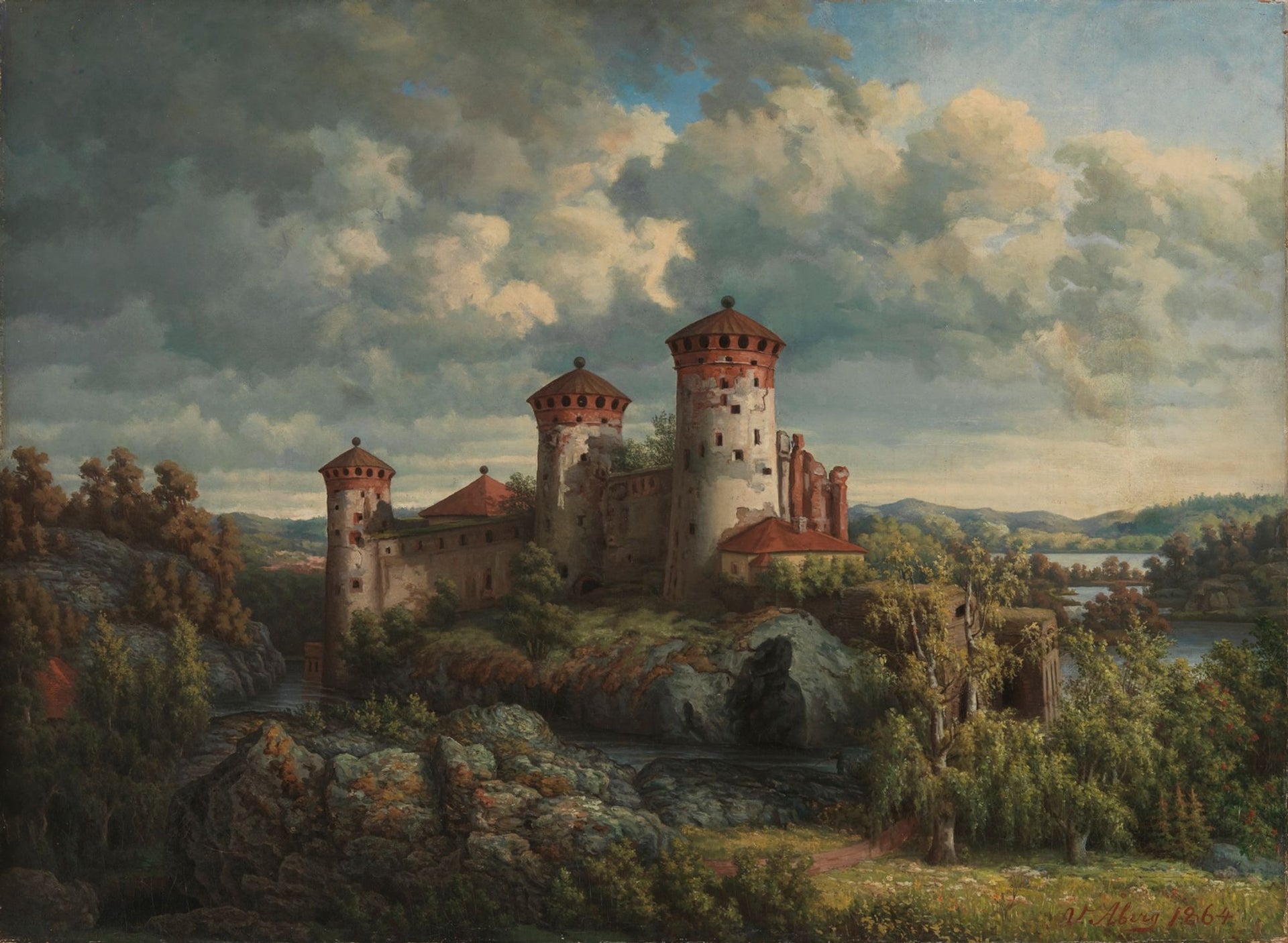 Vue sur le château d’Olavinlinna, Victoria Åberg, 1864