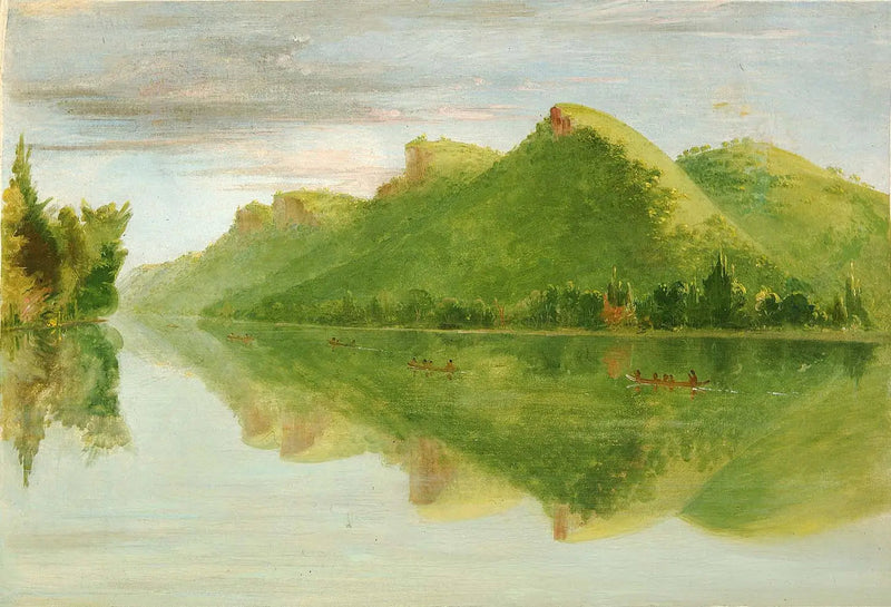 Vue sur le Haut-Mississippi, magnifiques prairies - George Catlin