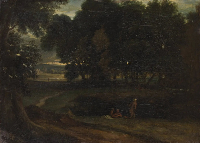 Waldlandschaft mit Badenden - Jean-François Millet