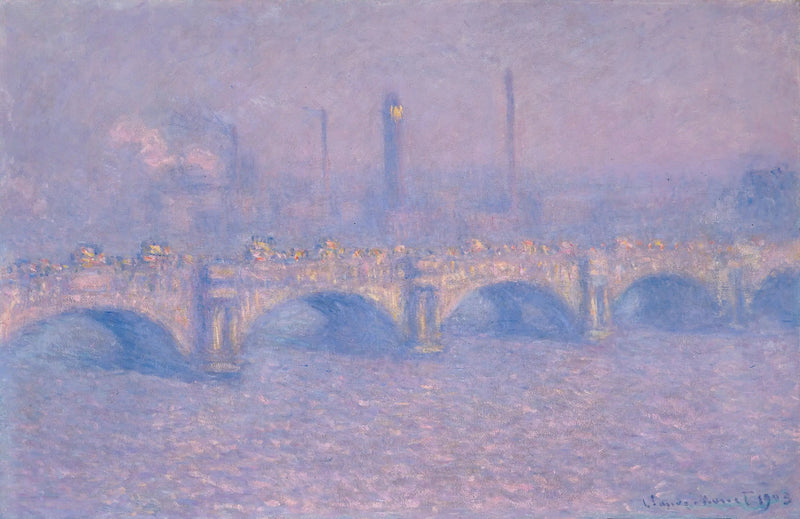 Waterloo Bridge, soleil voilé. - Claude Monet