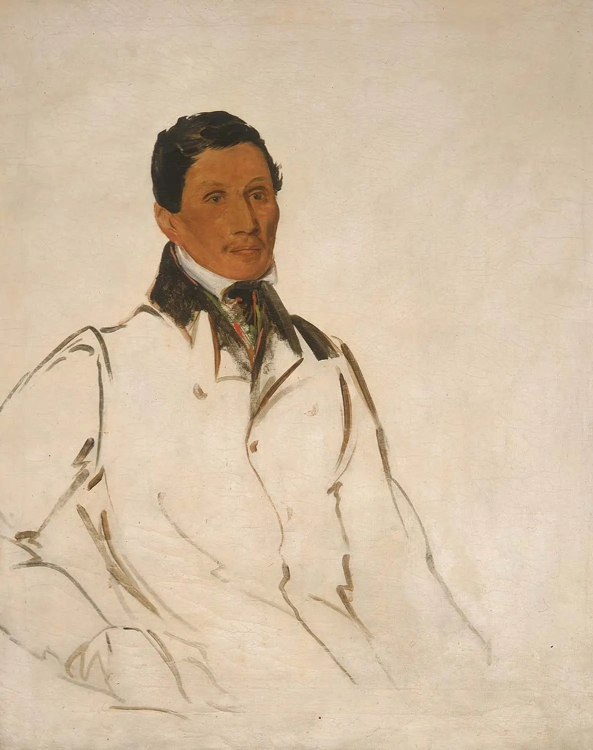 Waun-naw-con The Dish (John W. Quinney) un prédicateur missionnaire - George Catlin - Alpha Reproduction