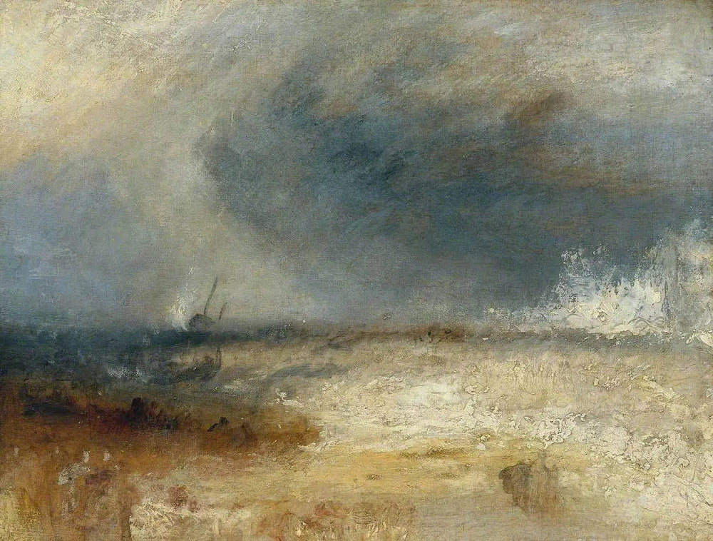 Waves Breaking on a Shore - J. M. W. Turner image 1 reproduction de peinture à l’huile