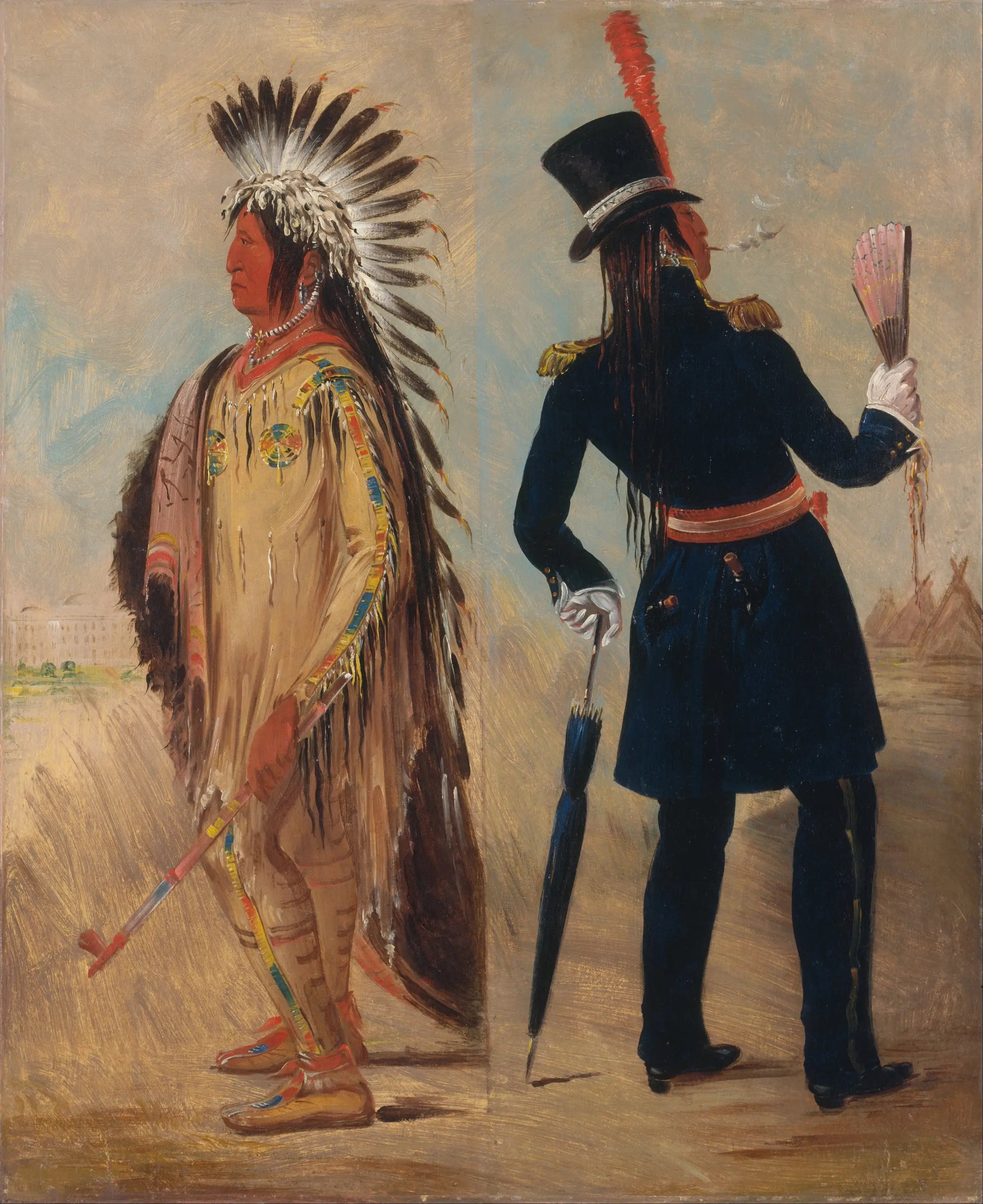 Wi-jún-jon Tête d’œuf de pigeon (La Lumière) Aller et retour de Washington - George Catlin - Alpha Reproduction