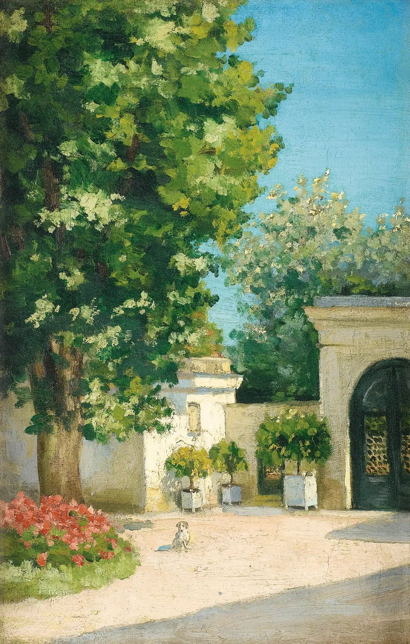 Yerrès. De l'exèdre, le porche de la demeure familiale - Gustave Caillebotte