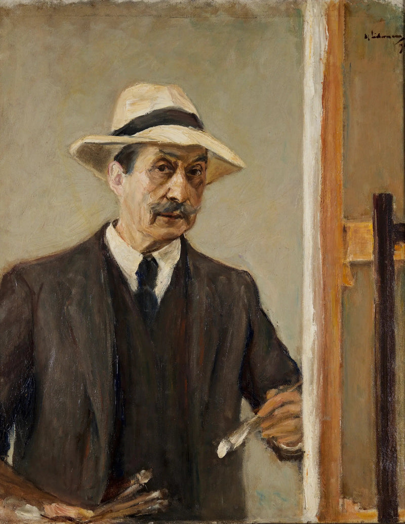 Zelfportret met strohoed - Max Liebermann