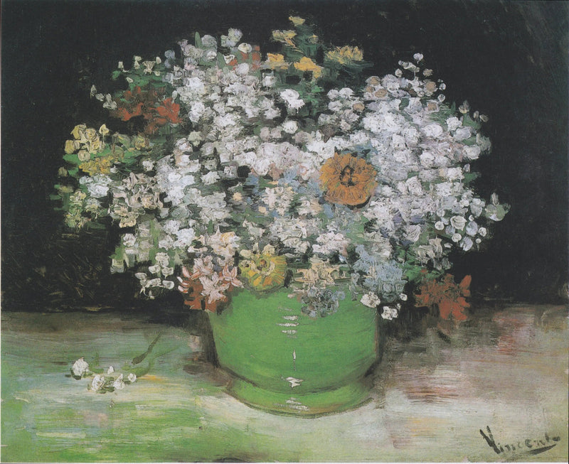 Zinnias et géraniums dans un vase - Vincent van Gogh